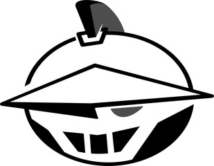 illustration of a black and white fighter