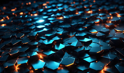 Fototapeta premium Abstract background of hexagons. 3d rendering, 3d illustration.