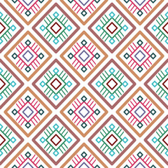 Ethnic southwest tribal Navajo ornamental seamless pattern colorful design for textile printing