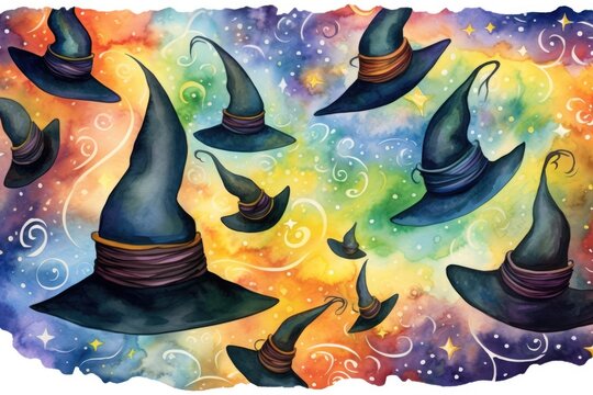 Black costume witch drawing art magic holiday halloween illustration hat cartoon