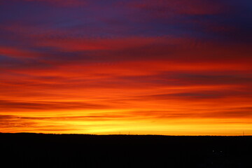 Abstract background -  Fiery red sunrise. 
