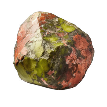 Unakite stone isolated on transparent background