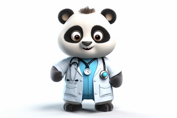 doctor panda cartoon character