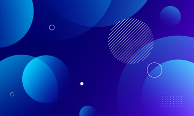 Abstract blue background with circles. Vector illustration
