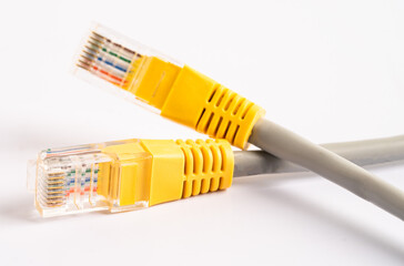 Lan cable internet connection network, rj45 connector ethernet cable.