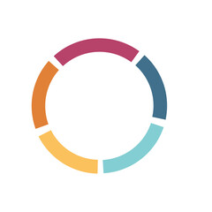 Circle pie chart. sections or steps Flat process cycle Progress 