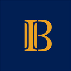 Simple letter IB logo design. Suitable for law firms.