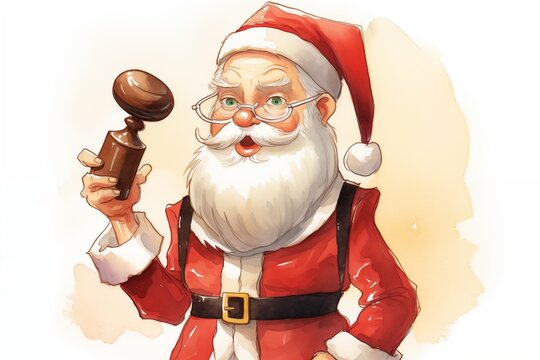 Santa as a seasoned lawyer, Christmas illustration