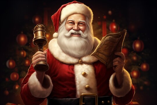 Santa as a seasoned lawyer, Christmas illustration