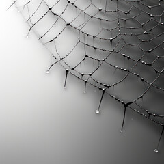 Spiderweb with water droplets