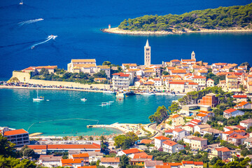 Town of Rab and Adriatic archipelago panoramic view