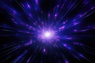 Abstract glowing purple effect with sparkling rays and white backlight