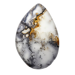 Dendritic Agate stone isolated on transparent background