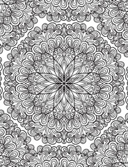 Intricate Abstract Zantangle Background Mandala Adult Coloring Page
