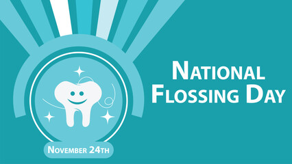 National Flossing Day vector banner design. Happy National Flossing Day modern minimal graphic poster illustration.