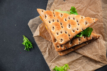 sandwich ham cheese pork beef meat plate snack fresh eating cooking appetizer meal food snack on the table copy space