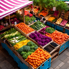 Obraz premium Fresh organic green and fresh vegetable ai generated