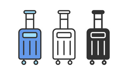 Baggage icon. Luggage symbol. Travel bag. Vacation trip. Vector illustration.