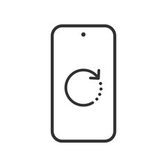 Reload arrow phone icon. Restart smartphone symbol. Mobile update sign. Vector illustration.