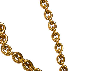 Obraz premium Golden chain isolated on white background.