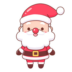 isolated cute happy Santa Claus character in flat style. Christmas theme design element vector cartoon illustration. 