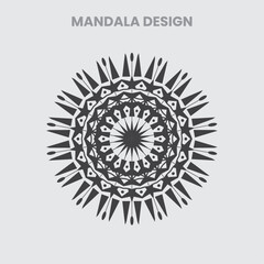 Futuristic Mandala design. Modern shape with abstract silver. Luxury dark gradient background. Vector illustration print template.