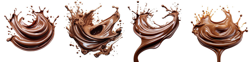 Flowing chocolate Hyperrealistic Highly Detailed Isolated On Transparent Background Png File