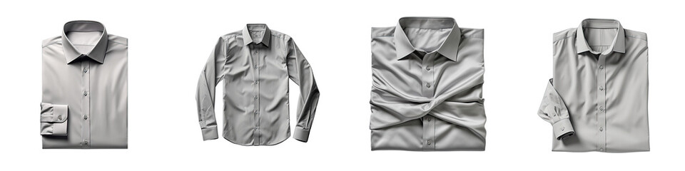 Folded gray shirt Hyperrealistic Highly Detailed Isolated On Transparent Background Png File