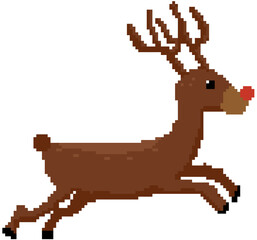 Reindeer pixel art illustration