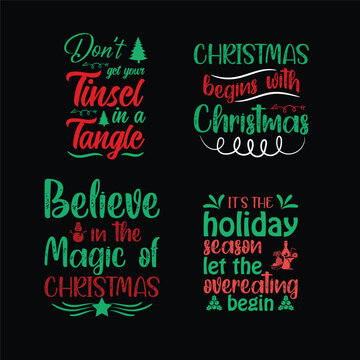Christmas t-shirt design, Christmas t-shirt, Christmas colorful design, Christmas t-shirt design set