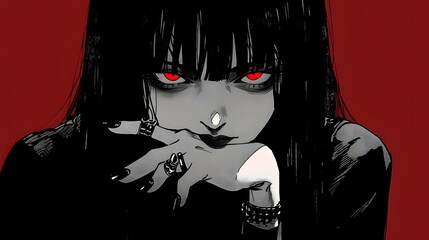 Horror anime manga art, background illustration design