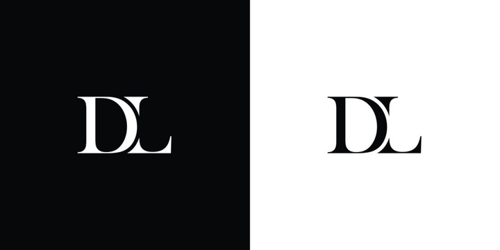 Abstract Initial letter DL or LD letter logo design vector illustration. Abstract black and white Initial LD icon that is Usable for business Logos