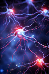 A Stylized Depiction of Neurons Firing in the Brain