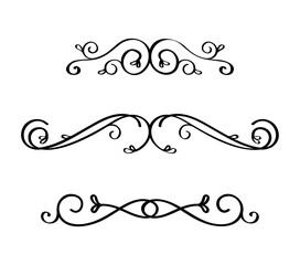 Collection of dividers and vintage hand drawn ornaments