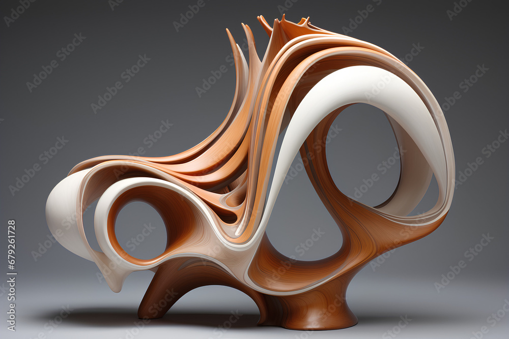 Wall mural captivating curves: the fluidity of biomorphic shapes