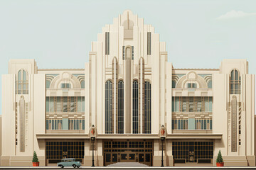 Detailed Architectural Study of Art Deco Facades