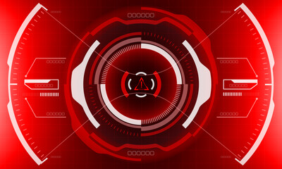HUD sci-fi interface screen view geometric on red design virtual reality futuristic technology creative display vector