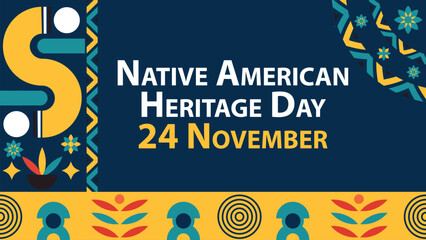 Native American Heritage Day vector banner design. Happy Native American Heritage Day modern minimal graphic poster illustration.