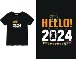 New Year celebration Happy New Year, New Year 2024 | Typography style t-shirt design | male and female t-shirt	
