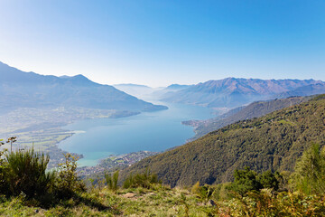 panoramic view of upper Lake Como in Italy	 - 679264190