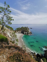 Presqu'ile de Crozon, crique de l'ile vierge &agrave; la pointe de Saint Hernot du cap de la ch&egrave;vre