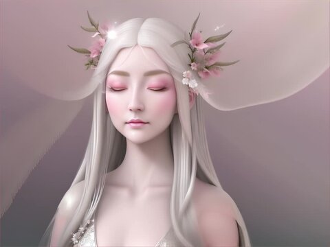 銀髪の美女｜silver-haired beauty Generative AI