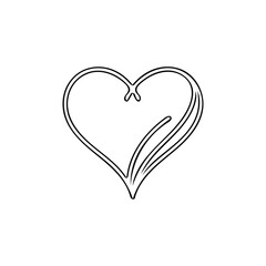 Flat Minimal Heart Shape Icon