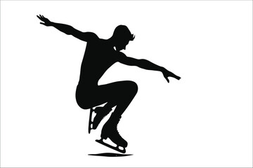 Fototapeta na wymiar Icy Performance: Elegant Figure Skating Pose