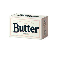 Butter package isolated on white transparent background, png, 