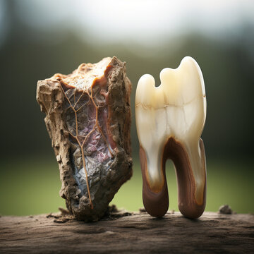 A tooth with carious stones is depicted for dentists created with Generative Ai