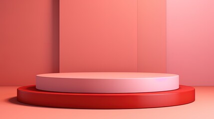 Fototapeta na wymiar Red podium for product, ai generative