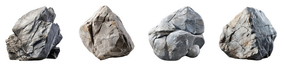 Gray stone Hyperrealistic Highly Detailed Isolated On Transparent Background Png File