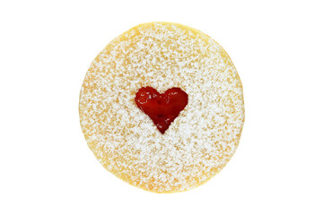 Linzer cookie isolated on white background