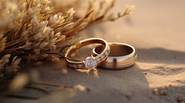 Sharp Daylight Photo of Bohemian Desert Wedding with Modern Decor and Sun Rays